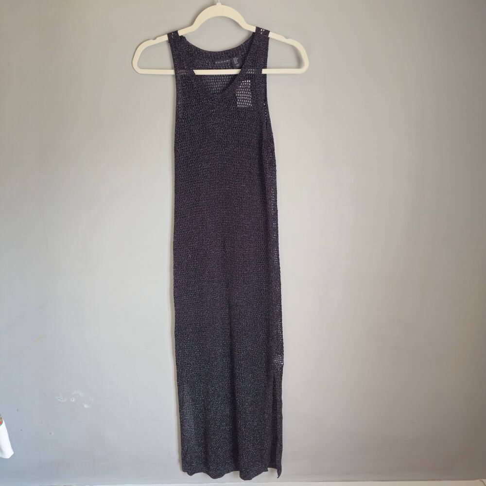NWT Tahari Women's Crochet Knit Slit Maxi Dress Size XS